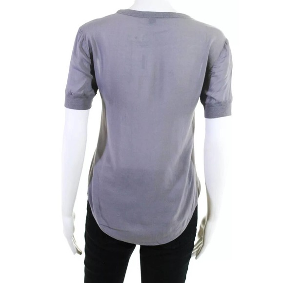 James Perse Short Sleeve Scoop Neck Blouse - Picture 3 of 3